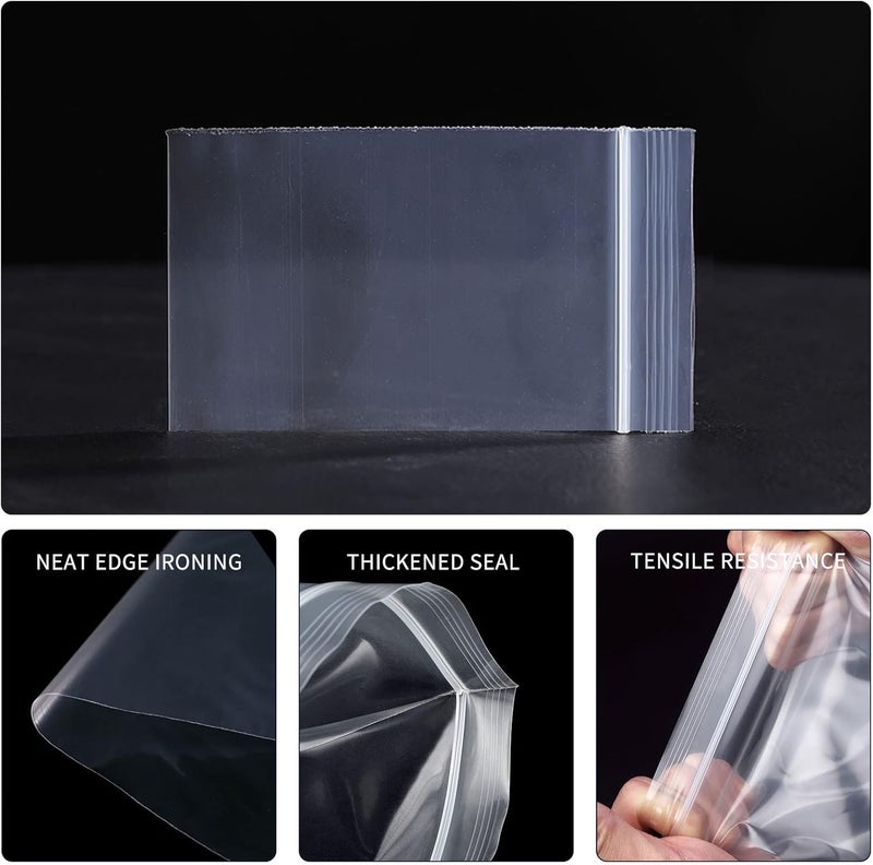 JINYONBAG أكياس بلاستيكية صغيرة، 400 قطعة 2" × 2" أكياس تخزين شفافة قابلة لإعادة الاستخدام بسحاب للمجوهرات، الحلوى، العملات المعدنية - Image 4